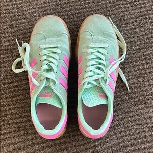 Adidas Pastel Green and Pink Trainers